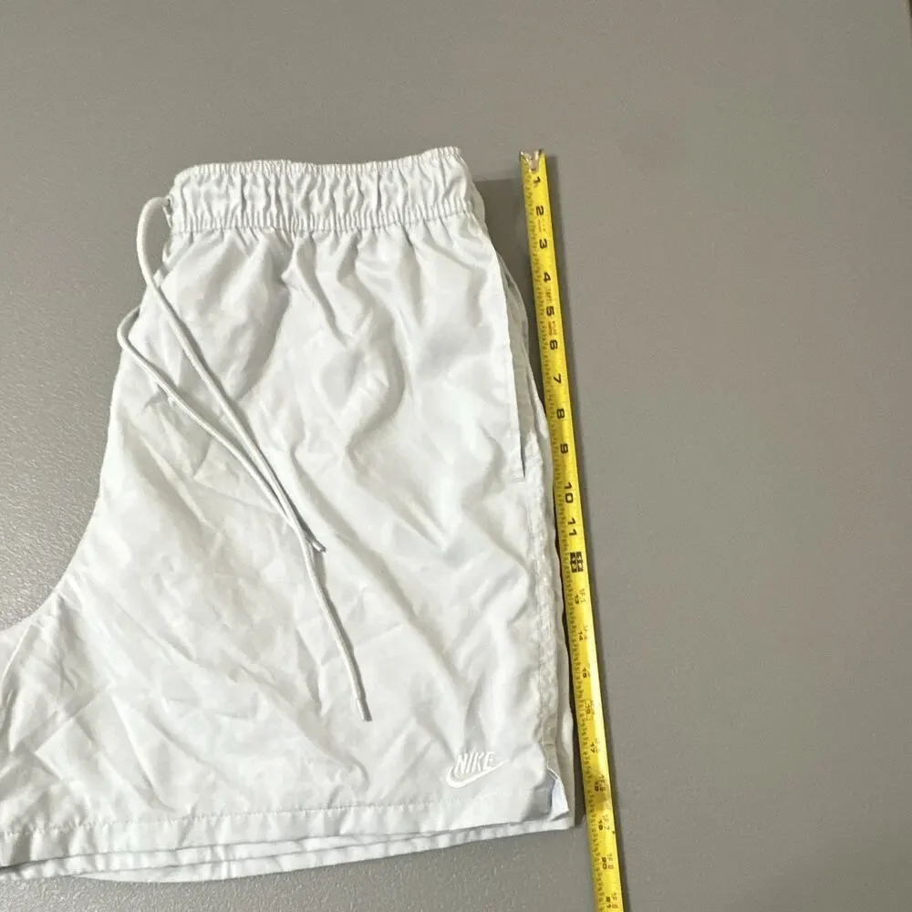 Nike Men's Athletic Shorts whitish grey Solid Drawstring Mesh Lined 8